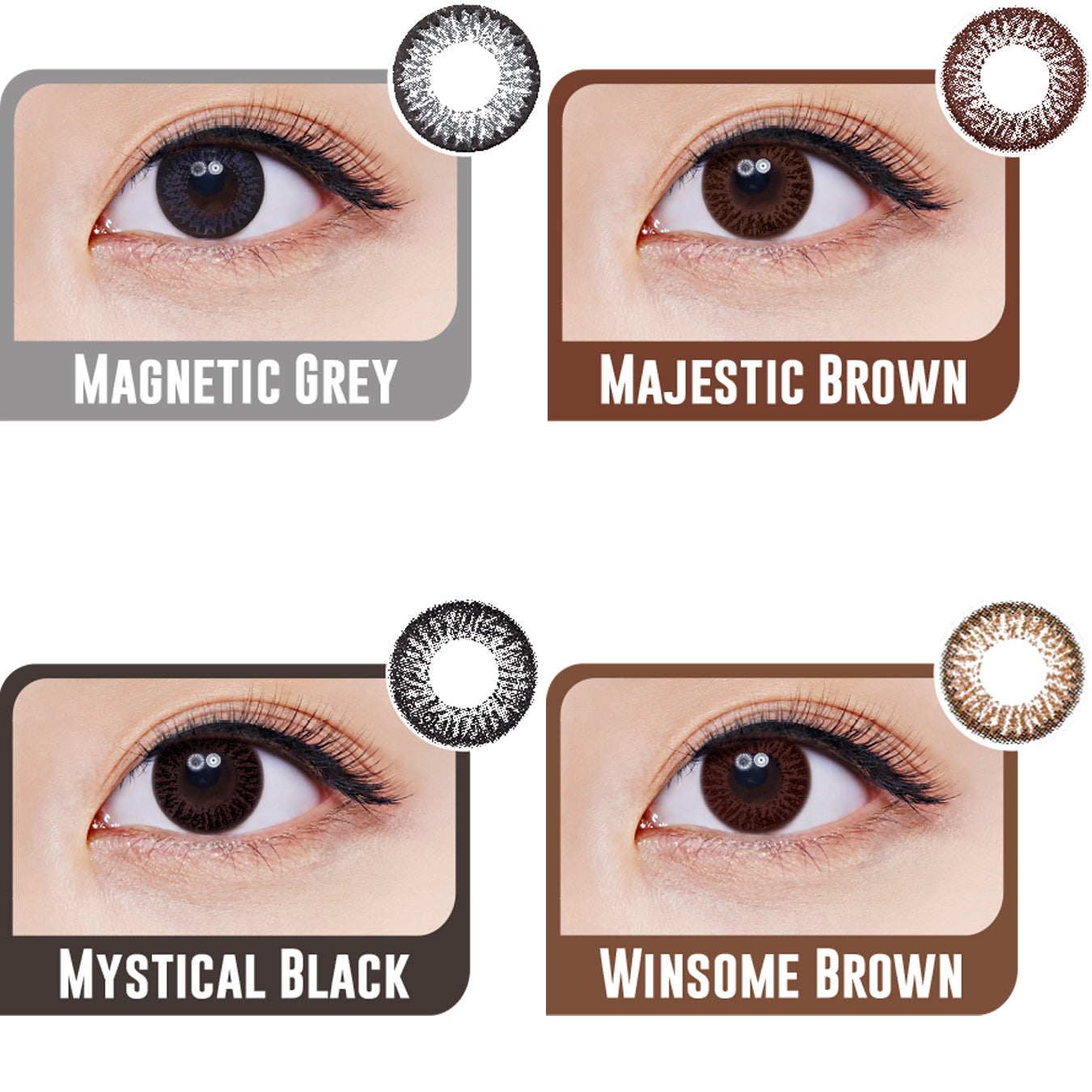 Freshkon Alluring Eyes Monthly 2 lenses Lenses Color examples