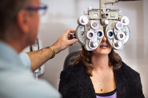 What happens during an eye test?