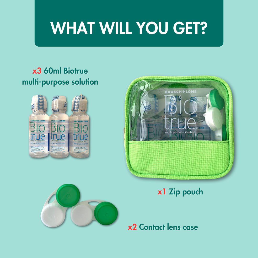 [ 🎁 Free Gift ] Bausch & Lomb Bio True Travel Kit Pack 60ml x 3 Bottle (worth RM45)